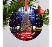 LMMIXEE New York City Christmas Ornaments 2024 New York Cityscape Christmas Decorations For Tree City Souvenir Custom Ornament Travel Lover Hanging Tree Ornament Merry Xmas for Family Friends