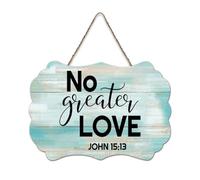 LMMIXEE No Greater Love-John 15 13 Retro Vintage Wooden Sign Motivational Wall Decorations for Living Room Rustic Wall Art Kitchen Retro Hanging Sign Housewarming Gift 6x10 inch