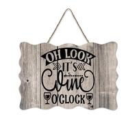 LMMIXEE Oh Look Its Wine OClock Wooden Pallet Vintage Funny Wood Plaque 6x10 inch Rustic Wooden Wall Art Farmhouse Decor Kitchen Retro Hanging Sign Housewarming Gift