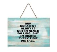 LMMIXEE Our Greatest Glory Is Not in Never Falling Wooden Pallet Vintage Wood Signs 8x12 inch Rustic Wooden Wall Art Farmhouse Decor Kitchen Wall Sign Home Decor Housewarming Gift
