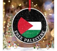 Lmmixee Palestine National Flag Christmas Ornaments 2023 Free Palestine Christmas Decorations For Tree Clear Acrylic Ornaments Unique Hanging Tree Ornament Merry Xmas for Family Friends
