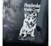 LMMIXEE Pembroke Welsh Corgi on Board Stickers Car Decal Window Decal PWC Dog Sign Art Decal Dog Mom Dad Vinyl Die Cut Decals Funny Dog Bumper Stickers Pembroke Welsh Corgi Dog Owner Gift