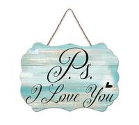 LMMIXEE Ps I Love You Bohemia Wooden Signs Motivational Wall Art Rustic Wall Decorations for Living Room Kitchen Retro Hanging Sign Housewarming Gift 8x12 inch