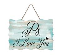 LMMIXEE Ps I Love You Funny Wooden Sign Motivational Wall Decorations for Living Room Rustic Wall Art Kitchen Home Decor Hanging Signs Housewarming Gift 6x10 inch