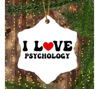 LMMIXEE Psychology Ornament for Christmas Tree Decor I Love Psychology Christmas Ornaments 2024 Novelty Personalized Christmas Ornaments Psychology Lover Gifts 3 Inch