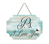 LMMIXEE Retro Vintage Wooden Pallet Sign with Sayings Ps I Love You Wood Signs 6x10 inch Family Wall Decor Farmhouse Decor Wall Art Hanger for Living Room Living Room Bedroom Office