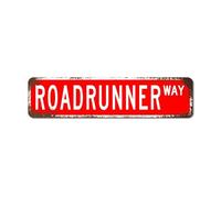 LMMIXEE Roadrunner Custom Street Signs Metal Roadrunner Gift Signs Vintage Metal Wall Art Rustic Wall Sign for Home Bars Clubs Cafes Man Cave Party 24x6in