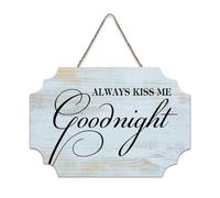 LMMIXEE Rusti Classic Quotes Wood Signs Always Kiss Me Goodnight Wall Art Retro Wood Plaque Farmhouse Wall Decor for Home Man Cave Gate Garden Bars Cafes 6x10 inch