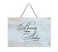 LMMIXEE Rusti Funny Sayings Art Wood Signs Beauty from Ashes Isaiah 61-3 Wall Art Vintage Wood Plaque Farmhouse Wall Decor for Home Man Cave Door Porch Garden Party 6x10 inch