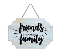 LMMIXEE Rusti Funny Sayings Art Wood Signs Friends Are Choosen Family Wall Art Vintage Wood Plaque Farmhouse Wall Decor for Home Man Cave Gate Garden Bars Cafes 8x12 inch