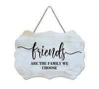LMMIXEE Rusti Funny Sayings Art Wood Signs Friends Are The Family We Choose Wall Art Retro Wood Plaque Farmhouse Wall Decor for Home Bars Clubs Cafes Man Cave Party 6x10 inch