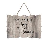 LMMIXEE Rusti Funny Sayings Art Wood Signs You Call It Chaos We Call It Family Wall Art Vintage Wood Plaque Farmhouse Wall Decor for Home Bars Clubs Cafes Man Cave Party 8x12 inch