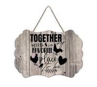 LMMIXEE Rusti Inspirational Quote Wood Signs Together Is My Favorite Place to Be Wall Art Retro Wood Plaque Farmhouse Wall Decor for Home Bars Clubs Cafes Man Cave Party 8x12 inch
