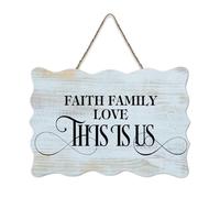 LMMIXEE Rusti Motivational Quote Wood Signs Faith Family Love This Is Us Wall Art Vintage Wood Plaque Farmhouse Wall Decor for Home Man Cave Door Porch Garden Party 6x10 inch