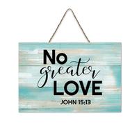 LMMIXEE Rusti Motivational Quote Wood Signs No Greater Love-John 15 13 Wall Art Vintage Wood Plaque Farmhouse Wall Decor for Home Man Cave Gate Garden Bars Cafes 8x12 inch