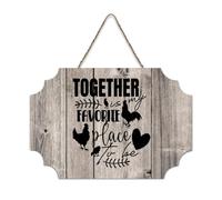LMMIXEE Rusti Motivational Quote Wood Signs Together Is My Favorite Place to Be Wall Art Vintage Wood Plaque Farmhouse Wall Decor for Home Man Cave Gate Garden Bars Cafes 6x10 inch