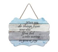 LMMIXEE Rusti Motivational Quote Wood Signs When You Do Things from Your Soul Wall Art Vintage Wood Plaque Farmhouse Wall Decor for Home Man Cave Gate Garden Bars Cafes 6x10 inch