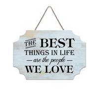 LMMIXEE Rusti Quote Wood Signs The Best Things in Life Are The People We Love Wall Art Retro Wood Plaque Farmhouse Wall Decor for Home Man Cave Door Porch Garden Party 8x12 inch