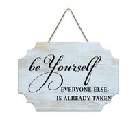 LMMIXEE Rusti Wood Signs Be Yourself Everyone Else Is Already Taken Wall Art Ancient Retro Wood Plaque Farmhouse Wall Decor for Home Man Cave Gate Garden Bars Cafes 6x10 inch