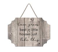 LMMIXEE Rusti Wood Signs Love Grows Best in Little Houses Just Like This Wall Art Vintage Wood Plaque Farmhouse Wall Decor for Home Man Cave Gate Garden Bars Cafes 8x12 inch