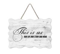 LMMIXEE Rusti Wood Signs This Is Us Our Life Our Story Our Home Wall Art Ancient Retro Wood Plaque Farmhouse Wall Decor for Home Bars Clubs Cafes Man Cave Party 8x12 inch
