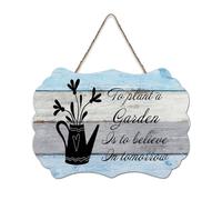 LMMIXEE Rusti Wood Signs To Plant A Garden Is To Believe In Tomorrow Wall Art Retro Wood Plaque Farmhouse Wall Decor for Home Man Cave Gate Garden Bars Cafes 6x10 inch