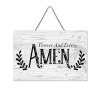 LMMIXEE Rusti Words Letters Wood Signs Forever And Ever Amen Wall Art Vintage Wood Plaque Farmhouse Wall Decor for Home Man Cave Door Porch Garden Party 8x12 inch