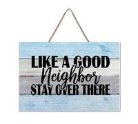 LMMIXEE Rusti Words Letters Wood Signs Like A Good Neighbor Stay over There Wall Art Retro Wood Plaque Farmhouse Wall Decor for Home Man Cave Gate Garden Bars Cafes 8x12 inch