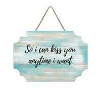 LMMIXEE Rusti Words Letters Wood Signs So I Can Kiss You Anytime I Want Wall Art Ancient Retro Wood Plaque Farmhouse Wall Decor for Home Man Cave Gate Garden Bars Cafes 6x10 inch