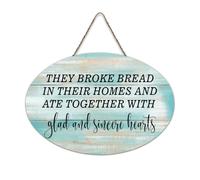 LMMIXEE Rusti Words Letters Wood Signs They Broke Bread Wall Art Vintage Wood Plaque Farmhouse Wall Decor for Home Man Cave Gate Garden Bars Cafes 6x10 inch