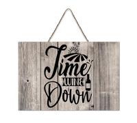 LMMIXEE Rusti Words Letters Wood Signs Time Wine Down Wall Art Retro Wood Plaque Farmhouse Wall Decor for Home Man Cave Gate Garden Bars Cafes 6x10 inch