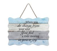 LMMIXEE Rusti Words Letters Wood Signs When You Do Things from Your Soul Wall Art Vintage Wood Plaque Farmhouse Wall Decor for Home Man Cave Gate Garden Bars Cafes 6x10 inch