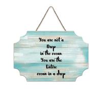 LMMIXEE Rusti Words Letters Wood Signs You Are Not A Drop in The Ocean Wall Art Retro Wood Plaque Farmhouse Wall Decor for Home Bars Clubs Cafes Man Cave Party 8x12 inch