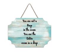 LMMIXEE Rusti Words Letters Wood Signs You Are Not A Drop in The Ocean Wall Art Vintage Wood Plaque Farmhouse Wall Decor for Home Bars Clubs Cafes Man Cave Party 6x10 inch