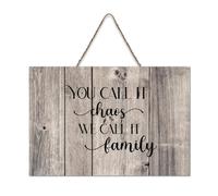 LMMIXEE Rusti Words Letters Wood Signs You Call It Chaos We Call It Family Wall Art Retro Wood Plaque Farmhouse Wall Decor for Home Bars Clubs Cafes Man Cave Party 8x12 inch