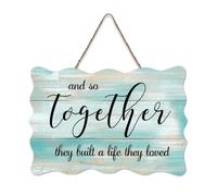 LMMIXEE Rustic Wooden Pallet Sign And So Together They Built A Life They Loved Wood Signs 6x10 inch Farmhouse Wall Art Hanger Family Wall Decor for Home Bedroom Living Room Wedding Gifts
