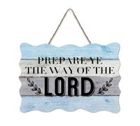 LMMIXEE Rustic Wooden Pallet Sign Prepare Ye The Way of The Lord Wood Signs 8x12 inch Farmhouse Wall Decor Wall Art Hanger Home Decor for Home Bedroom Living Room Wedding Gifts
