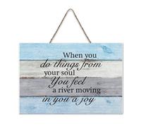 LMMIXEE Rustic Wooden Pallet Sign When You Do Things from Your Soul Wood Signs 8x12 inch Farmhouse Wall Decor Wall Art Hanger Home Decor for Kitchen Bedroom Living Room Foyer