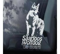 LMMIXEE Saarloos Wolfdog on Board Car Window Sticker Wolfhound Saarlooswolfhond Dog Sign Decal Dog Mom Dad Vinyl Die Cut Decals Funny Dog Bumper Stickers Saarloos Wolfdog Lover Gift