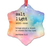 LMMIXEE Salt Light Christmas Ornaments 2024 Salt Light Definition Christmas Tree Ornaments Bible Verse Matthew 5:13 Word Definition Hanging Ornaments Keepsake Gifts for Xmas Holiday Birthday