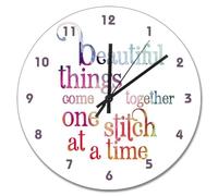 LMMIXEE Sewing Room Clock Sewing Knitting One Wall Clocks Battery Operated 15 Inch Silent Non-Ticking Men Cave Wall Decor Home Decor for Kitchen Living Room Bedroom Office
