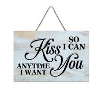 LMMIXEE So I Can Kiss You Anytime I Want Wooden Pallet Vintage Funny Signs 8x12 inch Rustic Wooden Wall Art Farmhouse Decor Kitchen Home Decor Hanging Signs Housewarming Gift