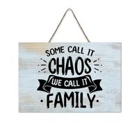LMMIXEE Some Call It Chaos We Call It Family Wood Sign Classic Quotes Wood Plaque Farmhouse Decor Wall Art Wall Hanger Sign for Bedroom Living Room Housewarming Gift 8x12 inch
