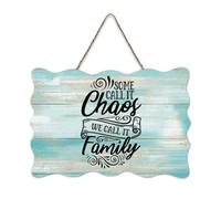 LMMIXEE Some Call It Chaos We Call It Family Wood Sign Inspirational Quote Wood Plaque Rustic Wall Hanger Farmhouse Wall Art for Living Room Bedroom New House Gift 8x12 inch
