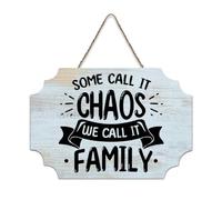 LMMIXEE Some Call It Chaos We Call It Family Wood Signs Funny Sayings Art Wooden Sign Rustic Wall Hanger Farmhouse Wall Art for Kitchen Bedroom Living Room Foyer 8x12 inch