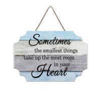LMMIXEE Sometimes The Smallest Things Take Up The Most Room in Your Heart Wood Signs Wood Plaque Rustic Wall Hanger Farmhouse Wall Art for Home Bedroom Kitchen Living Room 6x10 inch