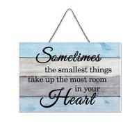 LMMIXEE Sometimes The Smallest Things Take Up The Most Room in Your Heart Wooden Pallet Vintage Wall Sign 8x12 inch Rustic Wooden Wall Art Decor Kitchen Retro Hanging Sign Housewarming Gift