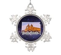 LMMIXEE South Dakota City Map Christmas Ornaments 2024 South Dakota Cityscape Christmas Decorations For Tree Ornament Custom Travel Lovers Novelty Metal Pendant Xmas New Year Party Decor