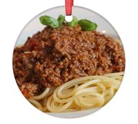 LMMIXEE Spaghetti Bolognese Christmas Ornaments 2024 Spaghetti Bolognese Lover Gifts Ornaments For Christmas Trees Custom Ornament Food Collection Xmas Tree Hang Pendant Winter Exchange Gift