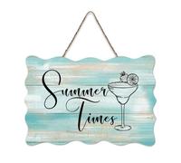 LMMIXEE Summer Times Modern Rustic Wooden Sign Motivational Wall Decorations for Living Room Rustic Wall Art Kitchen Retro Hanging Sign Housewarming Gift 8x12 inch